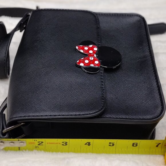 Disney Minnie Mouse Crossbody Bag | Black Saffiano Purse, Park & Streetwear - Picture 6 of 6